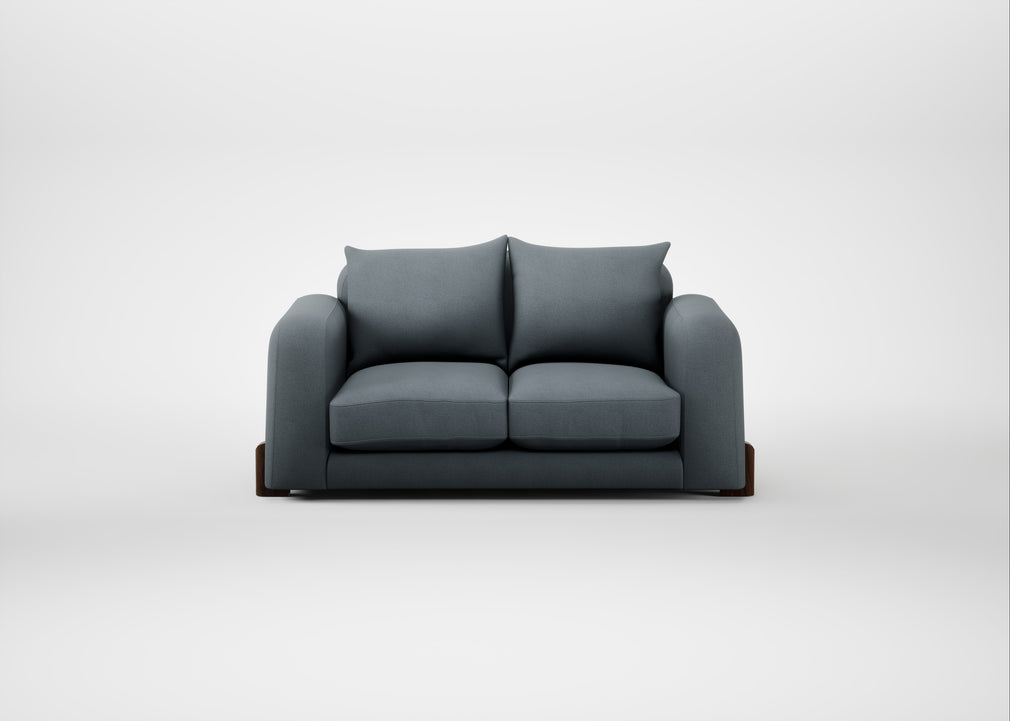 Nuvola 2 Seater Sofa Capelo Linen-Cotton Mineral / Walnut Stained