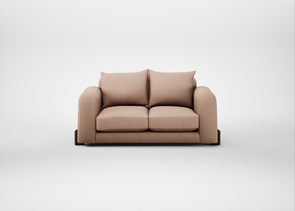 Nuvola 2 Seater Sofa Capelo Linen-Cotton Rosedale / Walnut Stained