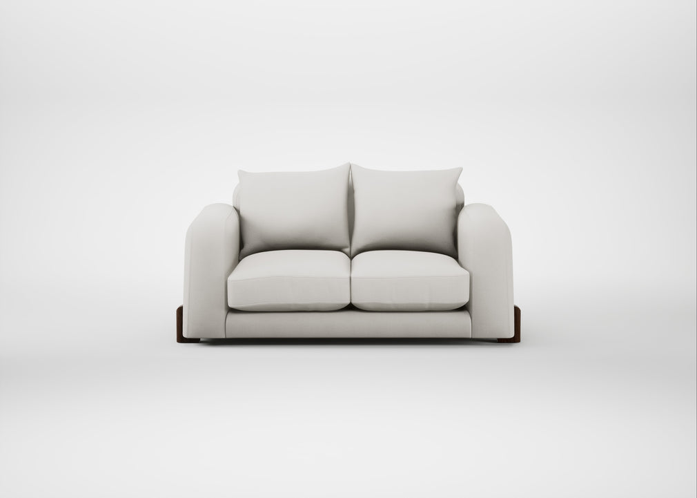 Nuvola 2 Seater Sofa Capelo Linen-Cotton Sea Salt / Walnut Stained
