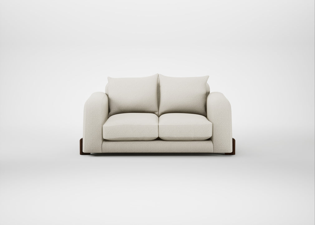 Nuvola 2 Seater Sofa Chunky Boucle Ecru / Walnut Stained