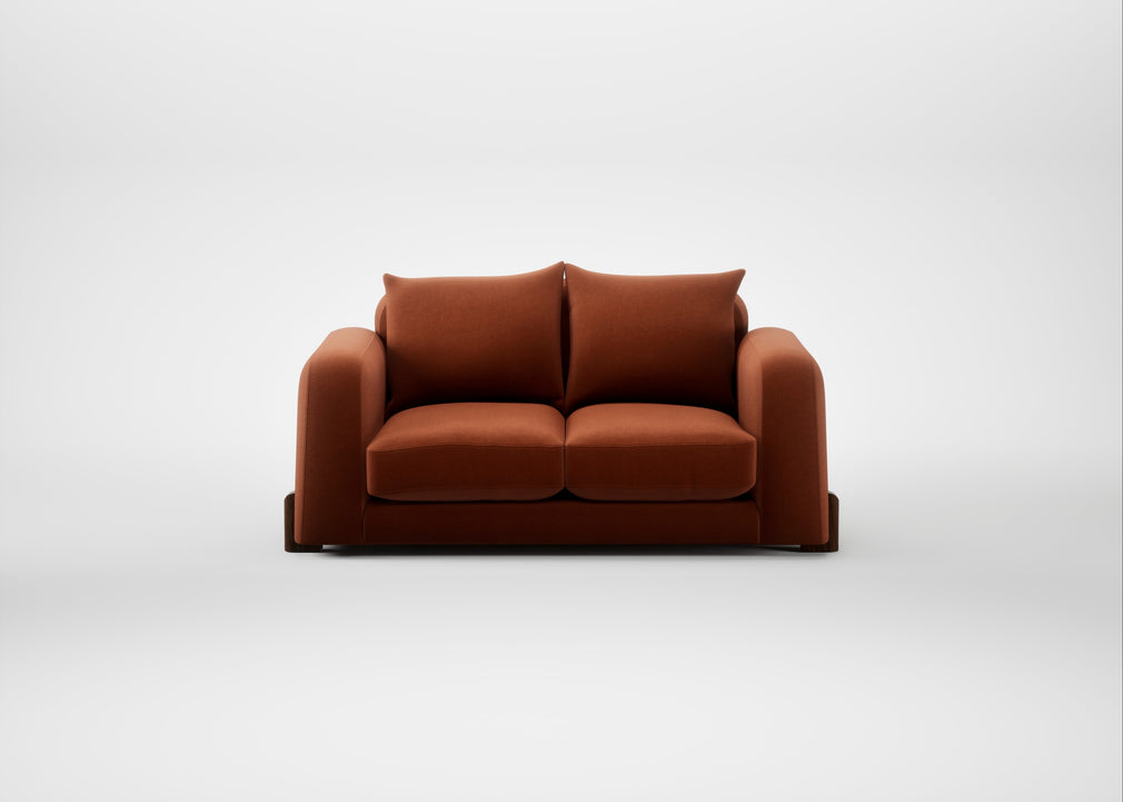 Nuvola 2 Seater Sofa Cotton Velvet Russet / Walnut Stained