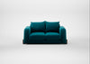Nuvola 2 Seater Sofa Cotton Velvet Teal / Walnut Stained
