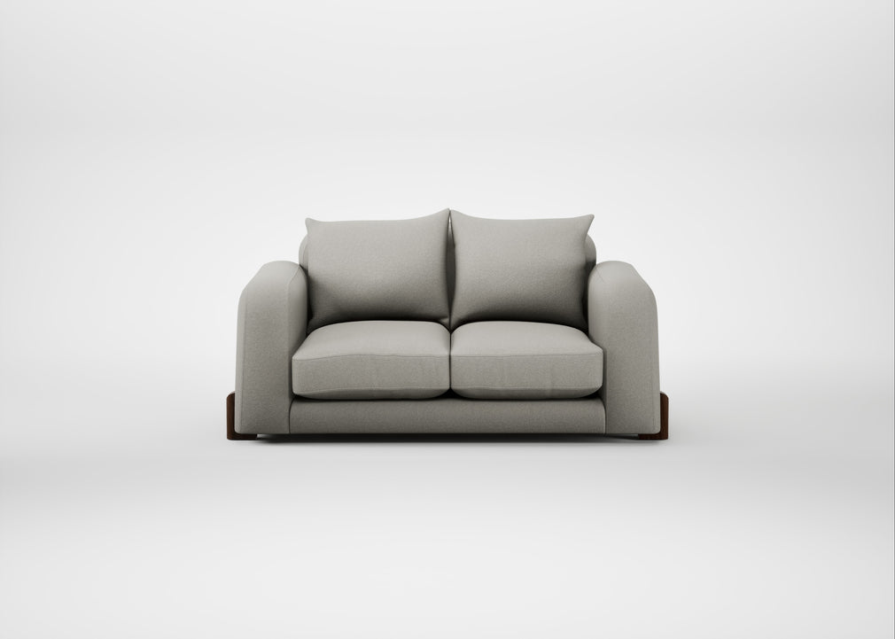 Nuvola 2 Seater Sofa Melton Wool Limestone / Walnut Stained