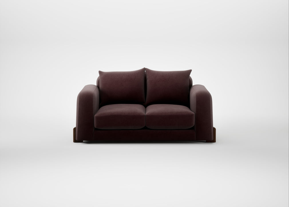 Nuvola 2 Seater Sofa Smart Luxe Velvet Acorn / Walnut Stained