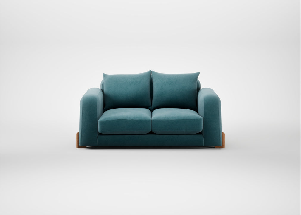 Nuvola 2 Seater Sofa Smart Luxe Velvet Airforce Blue / Natural