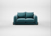 Nuvola 2 Seater Sofa Smart Luxe Velvet Airforce Blue / Walnut Stained