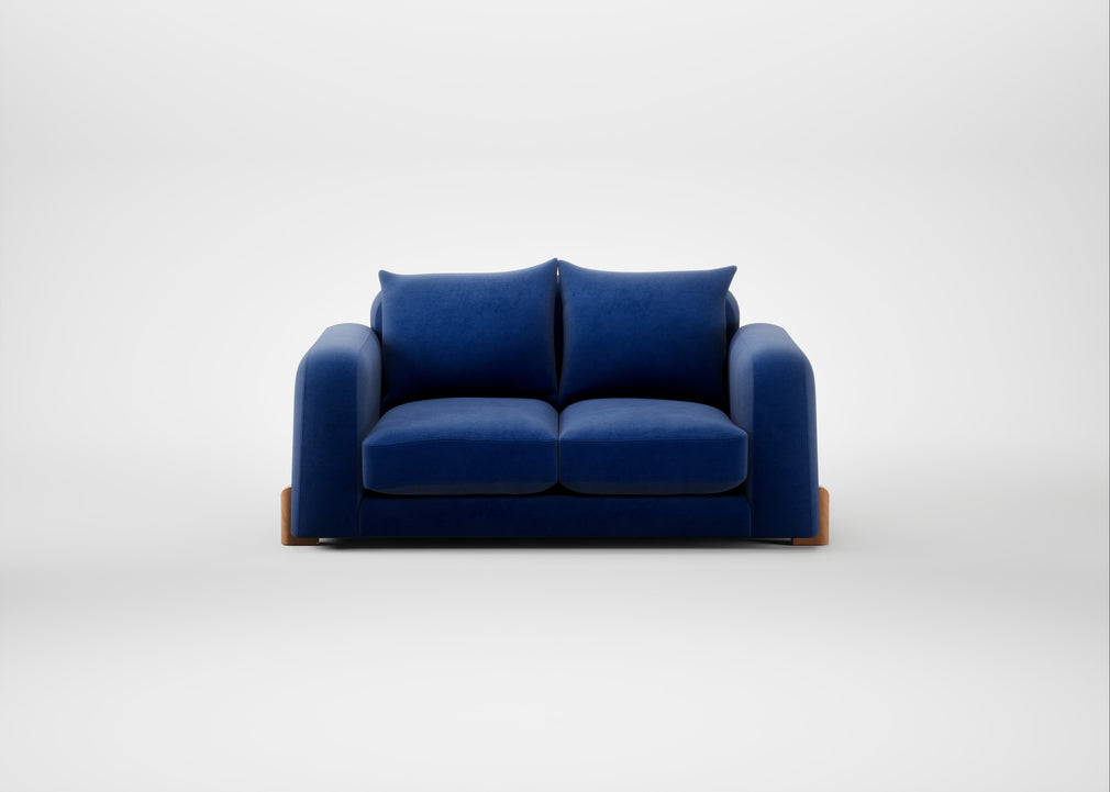 Nuvola 2 Seater Sofa Smart Luxe Velvet Azure / Natural