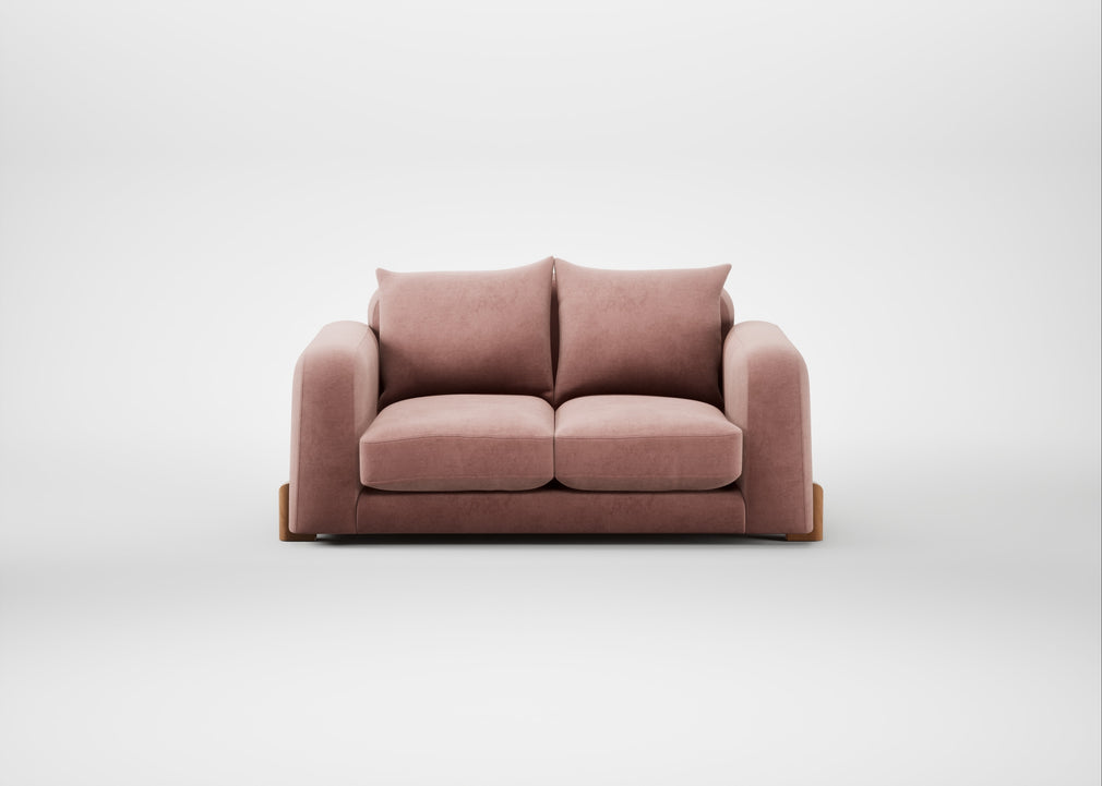 Nuvola 2 Seater Sofa Smart Luxe Velvet Dusky Pink / Natural