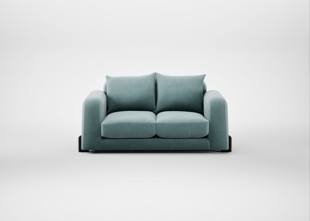 Nuvola 2 Seater Sofa Smart Luxe Velvet Mineral Blue / Black