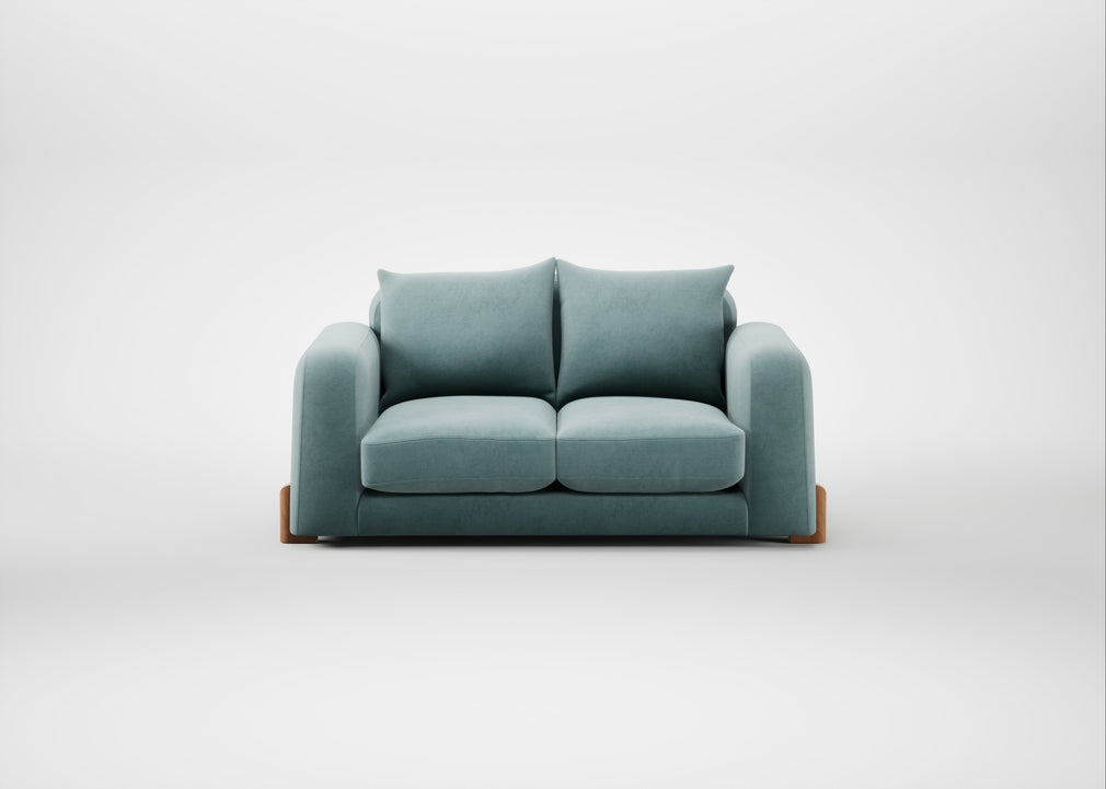 Nuvola 2 Seater Sofa Smart Luxe Velvet Mineral Blue / Natural