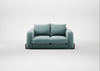 Nuvola 2 Seater Sofa Smart Luxe Velvet Mineral Blue / Walnut Stained