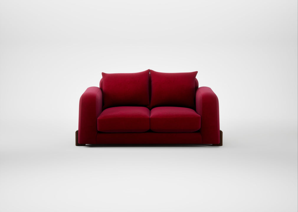 Nuvola 2 Seater Sofa Smart Luxe Velvet Mulberry / Walnut Stained