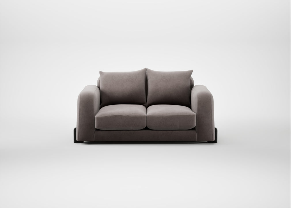 Nuvola 2 Seater Sofa Smart Luxe Velvet Mushroom / Black