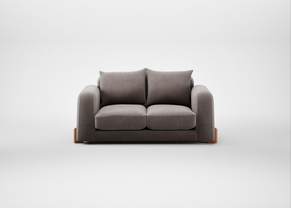 Nuvola 2 Seater Sofa Smart Luxe Velvet Mushroom / Natural