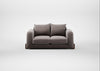 Nuvola 2 Seater Sofa Smart Luxe Velvet Mushroom / Walnut Stained
