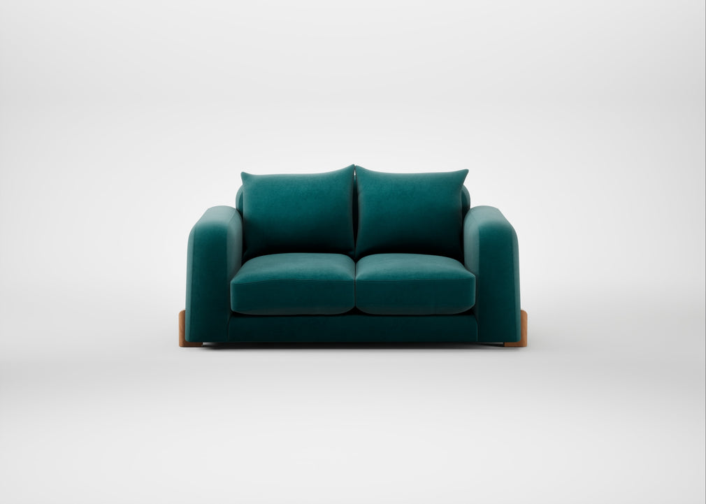 Nuvola 2 Seater Sofa Smart Luxe Velvet Ocean Green / Natural