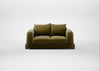 Nuvola 2 Seater Sofa Smart Luxe Velvet Peridot / Walnut Stained