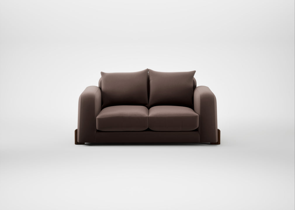 Nuvola 2 Seater Sofa Smart Velvet Mouse / Walnut Stained