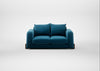 Nuvola 2 Seater Sofa Smart Velvet Ocean Blue / Walnut Stained