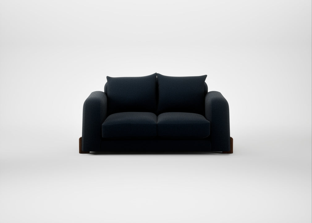 Nuvola 2 Seater Sofa Boucle Velvet Space / Walnut Stained