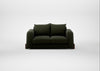 Nuvola 2 Seater Sofa Boucle Velvet Wilder / Walnut Stained