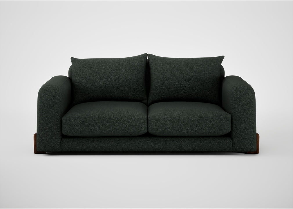 Nuvola 3 Seater Sofa Boucle Fern / Walnut Stained