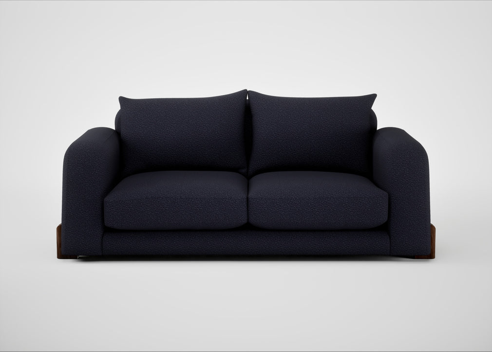 Nuvola 3 Seater Sofa Boucle Indigo / Walnut Stained