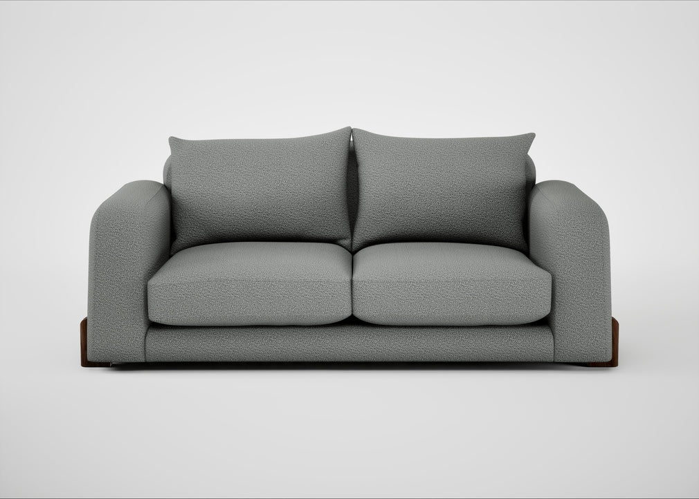 Nuvola 3 Seater Sofa Boucle Steel / Walnut Stained