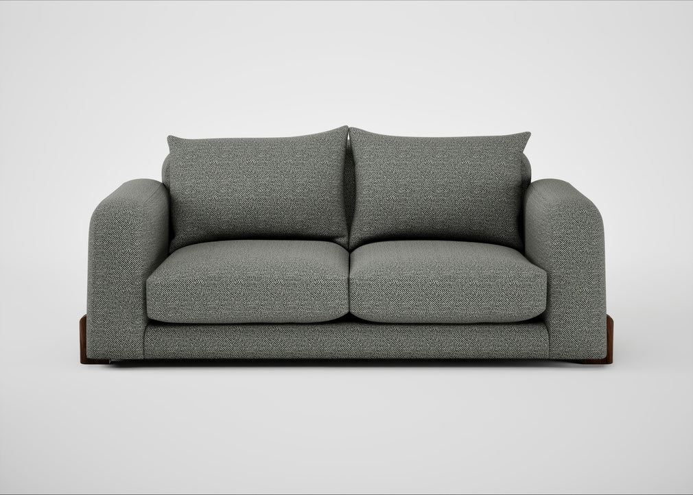 Nuvola 3 Seater Sofa Boucle Tweed Lapis / Walnut Stained