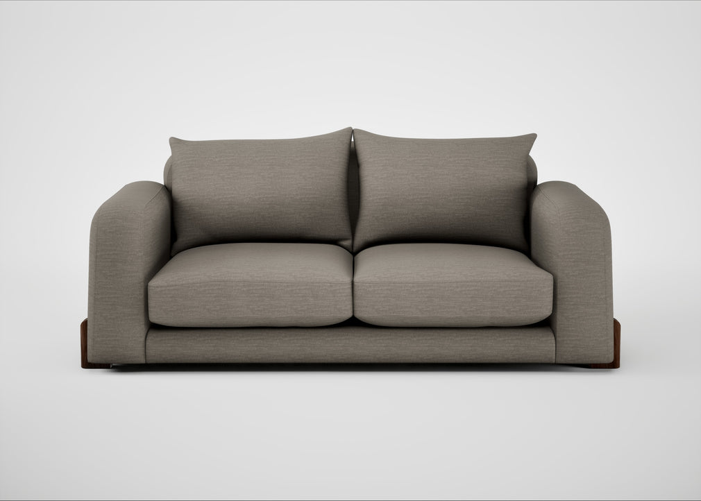 Nuvola 3 Seater Sofa Broad Weave Pebble / Walnut Stained