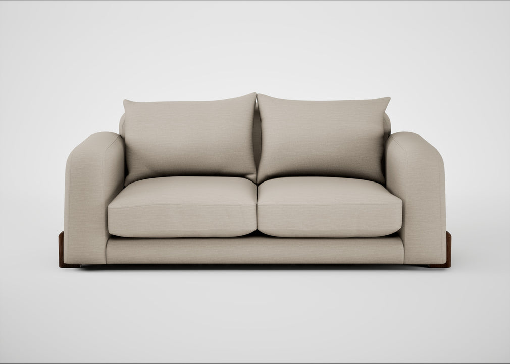 Nuvola 3 Seater Sofa Broad Weave Putty / Walnut Stained