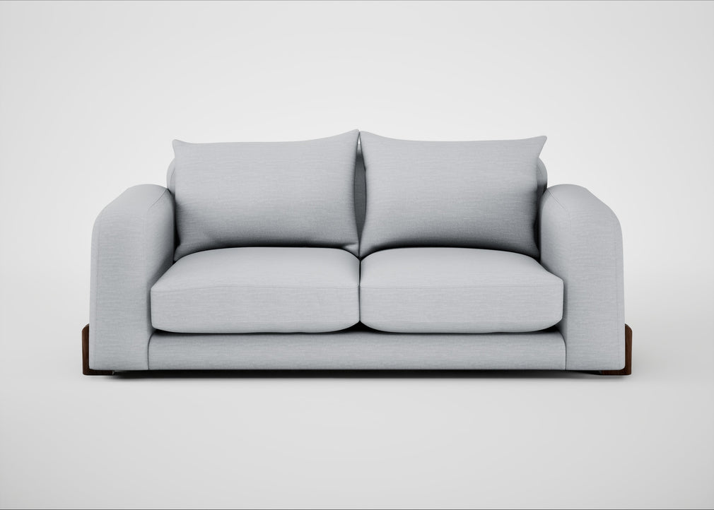 Nuvola 3 Seater Sofa Broad Weave Tin / Walnut Stained