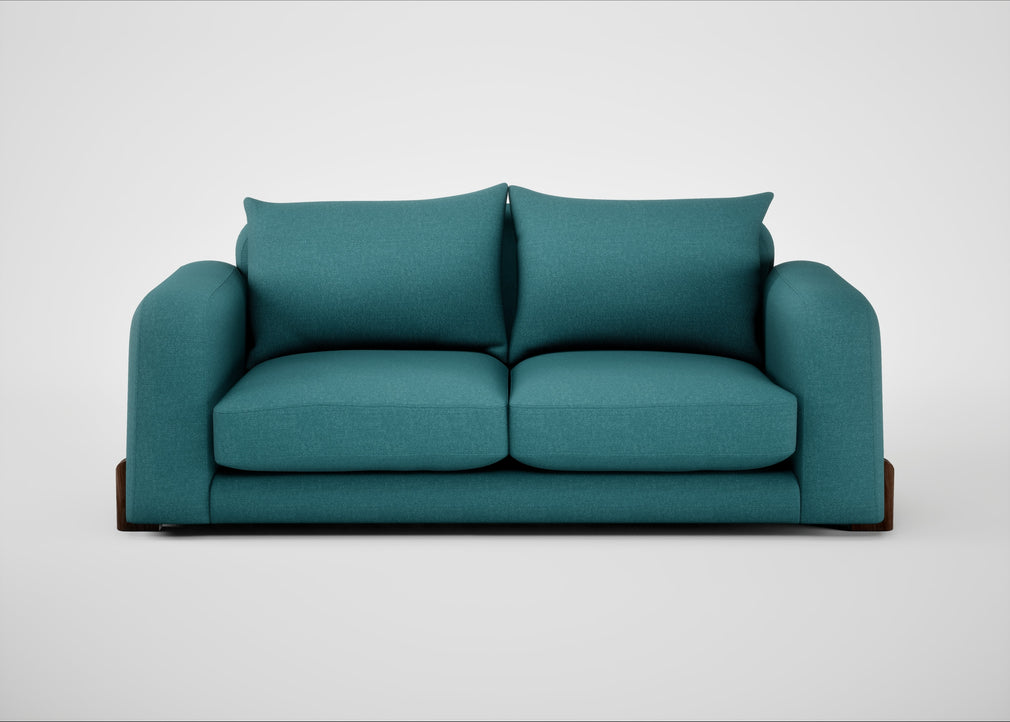 Nuvola 3 Seater Sofa Brushed Cotton Cadet / Walnut Stained