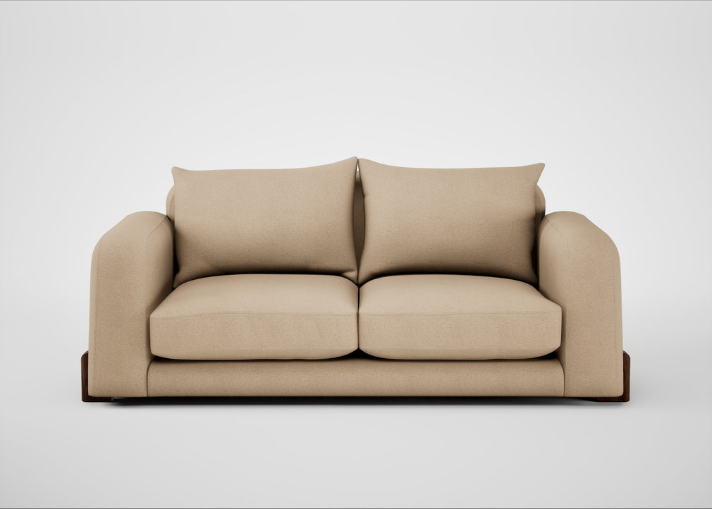 Nuvola 3 Seater Sofa Capelo Linen-Cotton Bamboo / Walnut Stained