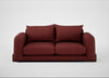 Nuvola 3 Seater Sofa Capelo Linen-Cotton Etruscan Red / Walnut Stained