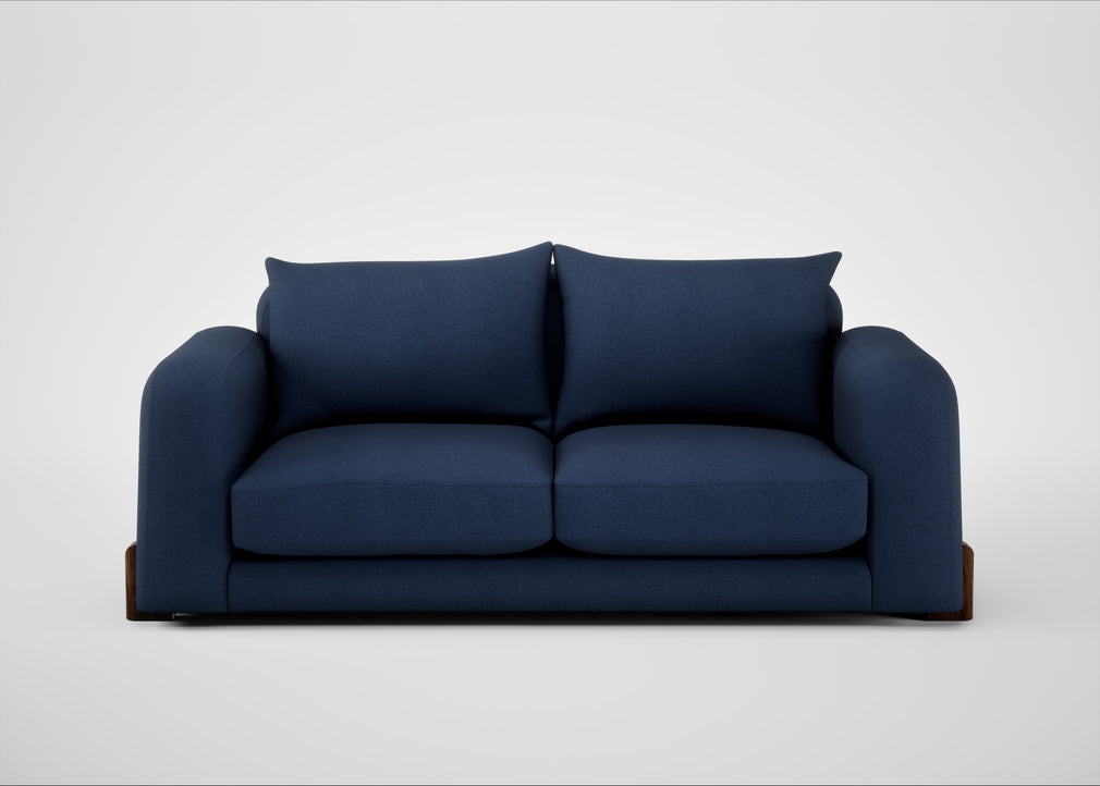 Nuvola 3 Seater Sofa Capelo Linen-Cotton Inkspot / Walnut Stained