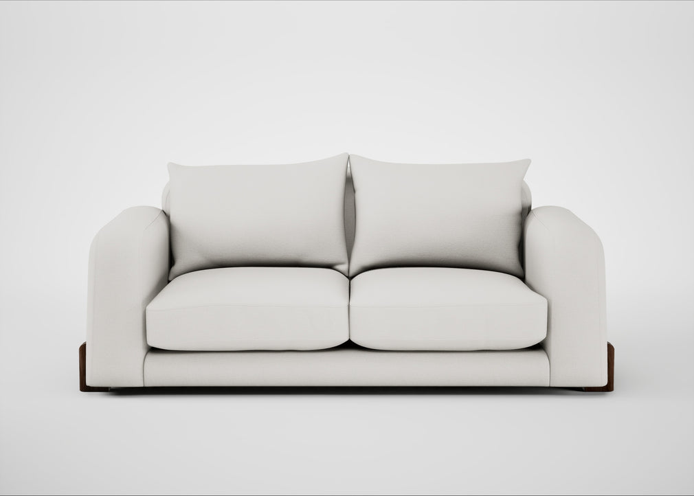 Nuvola 3 Seater Sofa Capelo Linen-Cotton Sea Salt / Walnut Stained