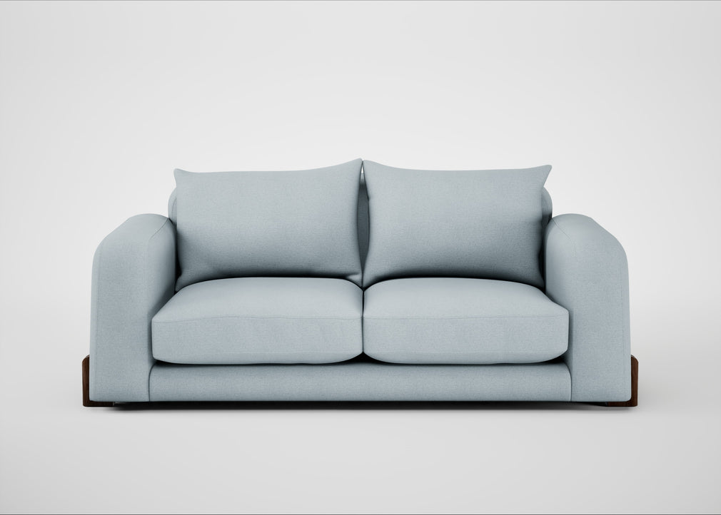 Nuvola 3 Seater Sofa Capelo Linen-Cotton Sea Shanty / Walnut Stained