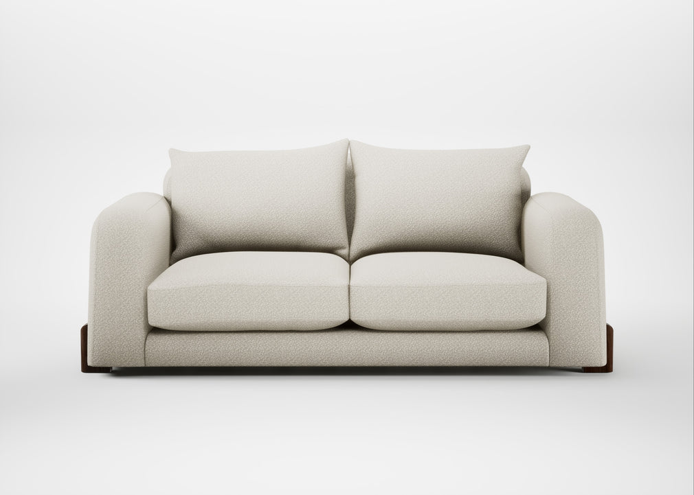 Nuvola 3 Seater Sofa Chunky Boucle Ecru / Walnut Stained