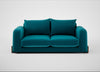 Nuvola 3 Seater Sofa Cotton Velvet Teal / Walnut Stained