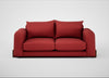 Nuvola 3 Seater Sofa Melton Wool Red Oxide / Walnut Stained