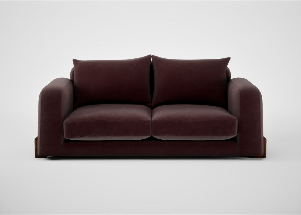 Nuvola 3 Seater Sofa Smart Luxe Velvet Acorn / Walnut Stained