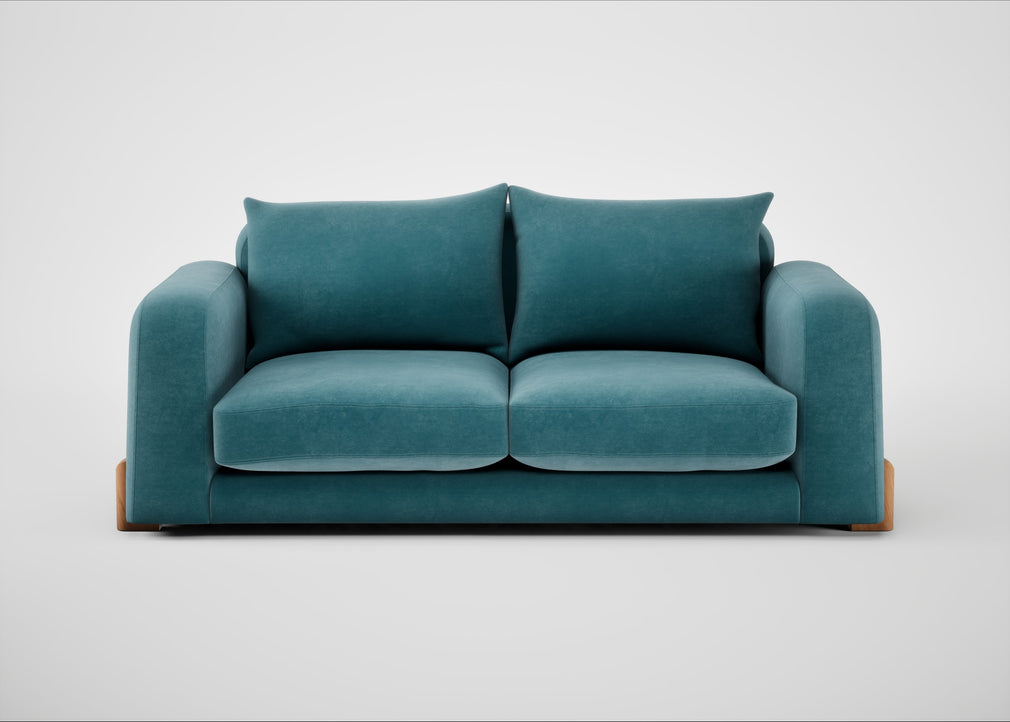 Nuvola 3 Seater Sofa Smart Luxe Velvet Airforce Blue / Natural