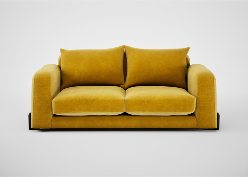 Nuvola 3 Seater Sofa Smart Luxe Velvet Canary / Black