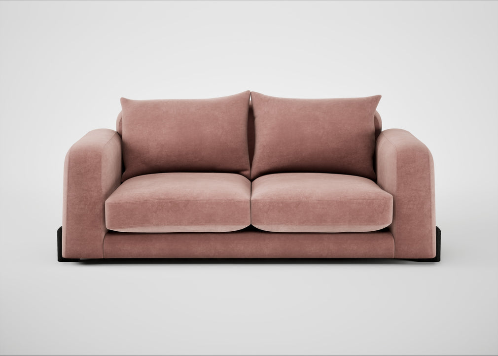 Nuvola 3 Seater Sofa Smart Luxe Velvet Dusky Pink / Black