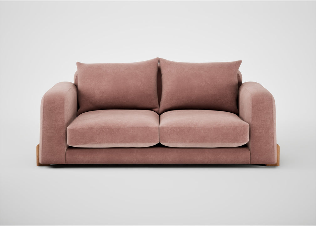 Nuvola 3 Seater Sofa Smart Luxe Velvet Dusky Pink / Natural