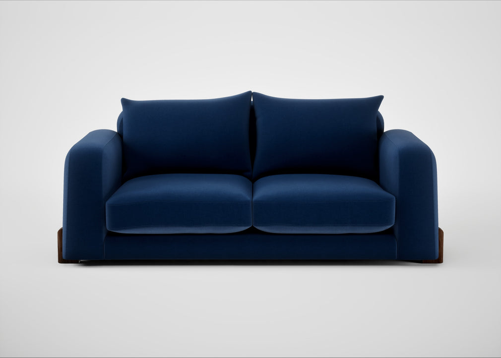 Nuvola 3 Seater Sofa Smart Luxe Velvet Midnight / Walnut Stained