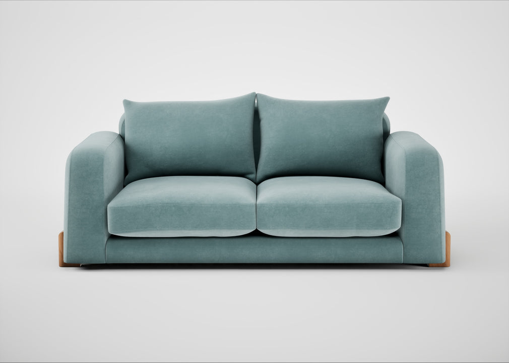 Nuvola 3 Seater Sofa Smart Luxe Velvet Mineral Blue / Natural