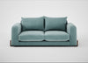 Nuvola 3 Seater Sofa Smart Luxe Velvet Mineral Blue / Walnut Stained