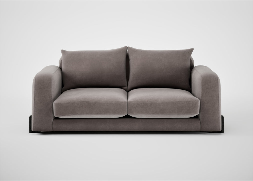 Nuvola 3 Seater Sofa Smart Luxe Velvet Mushroom / Black